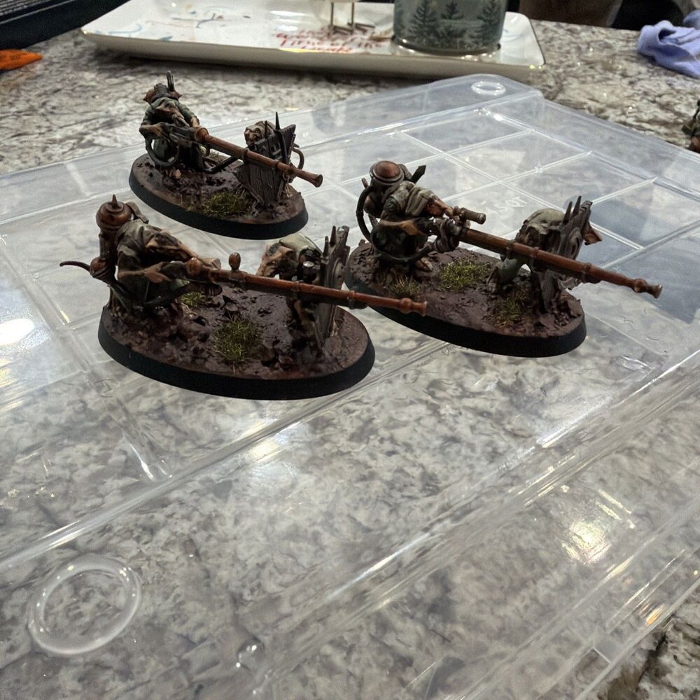 Warhammer Fantasy AOS Skaven Warplock Jezzails Well Painted Lot Of 3